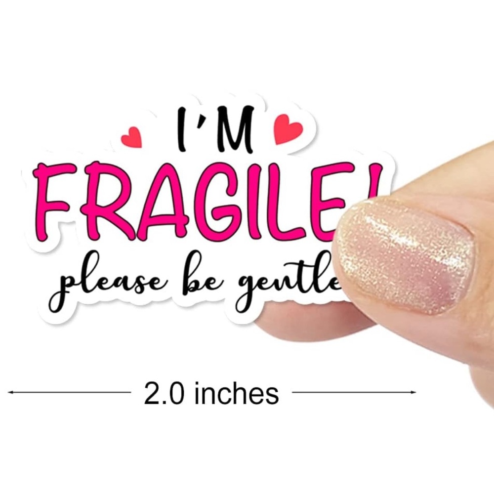 NEW Small Business “I’m Fragile Please Be Gentle” Miniature Stickers 100 pieces - Picture 2 of 4